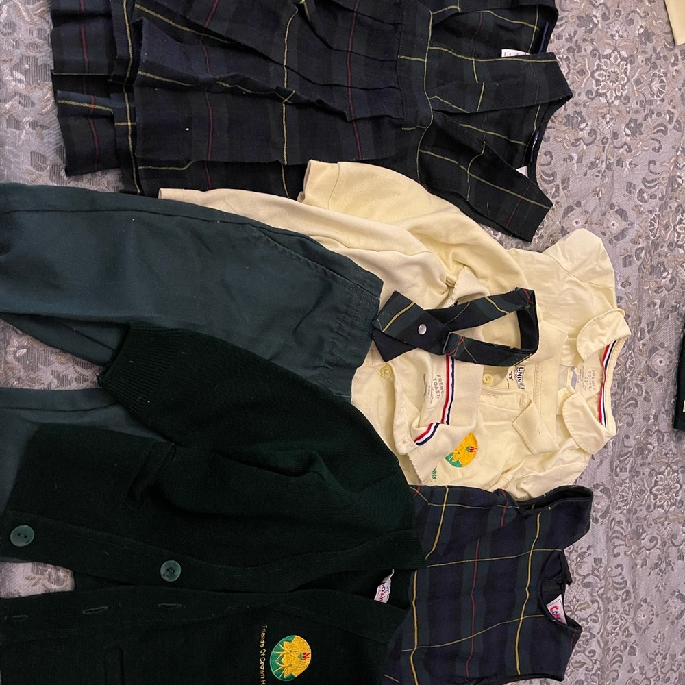 French Toast Kids Plaid and Cream Matching Set